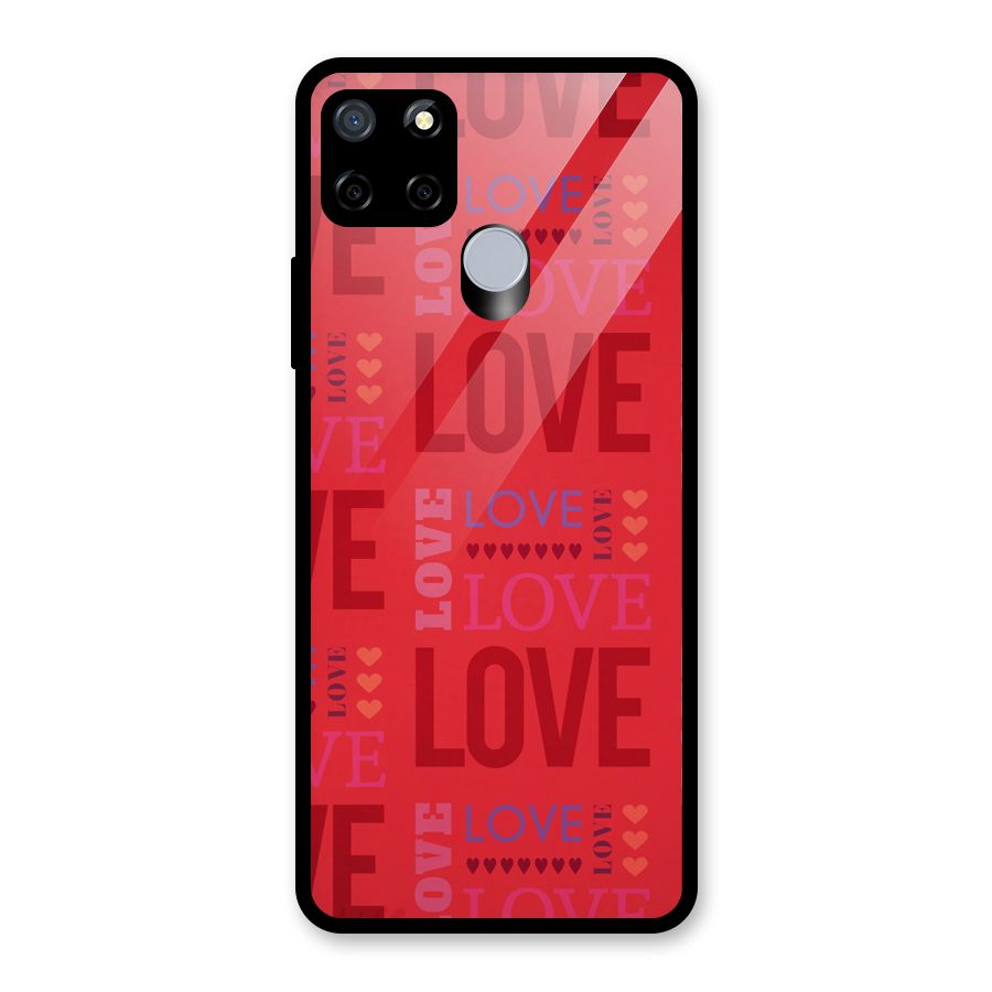 Love Pattern Glass Back Case for Realme Narzo 20