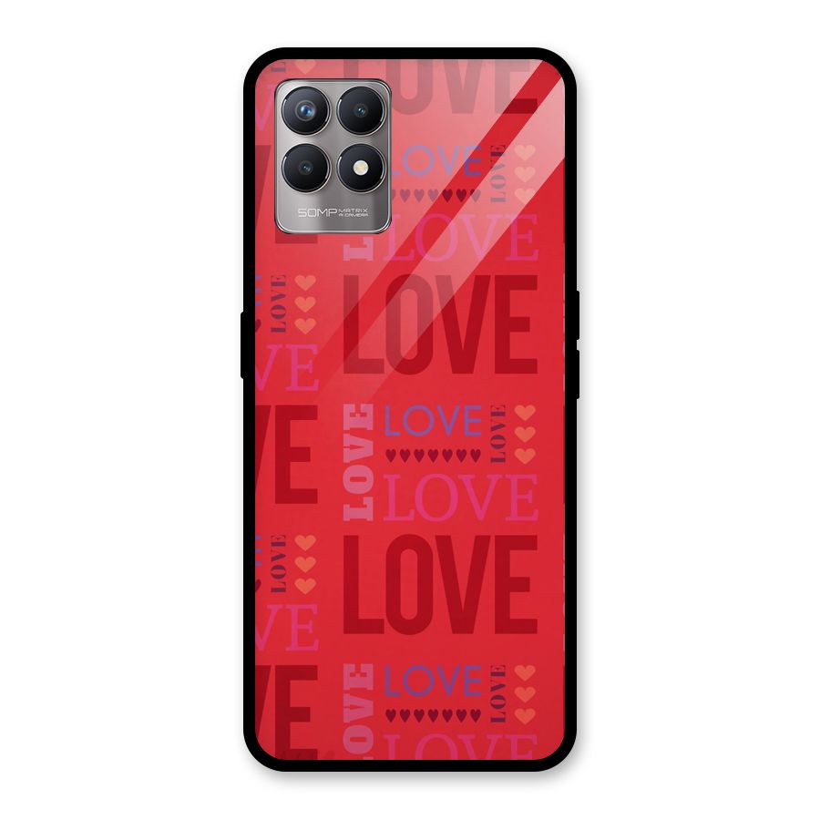 Love Pattern Glass Back Case for Realme Narzo 50