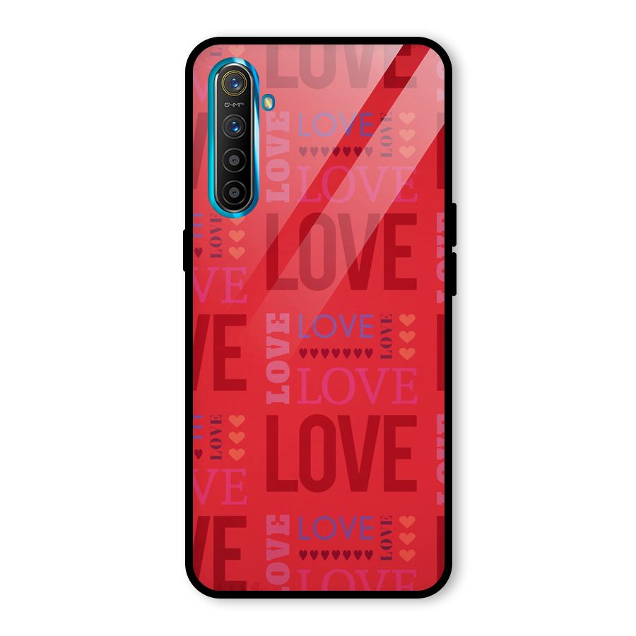 Love Pattern Glass Back Case for Realme X2