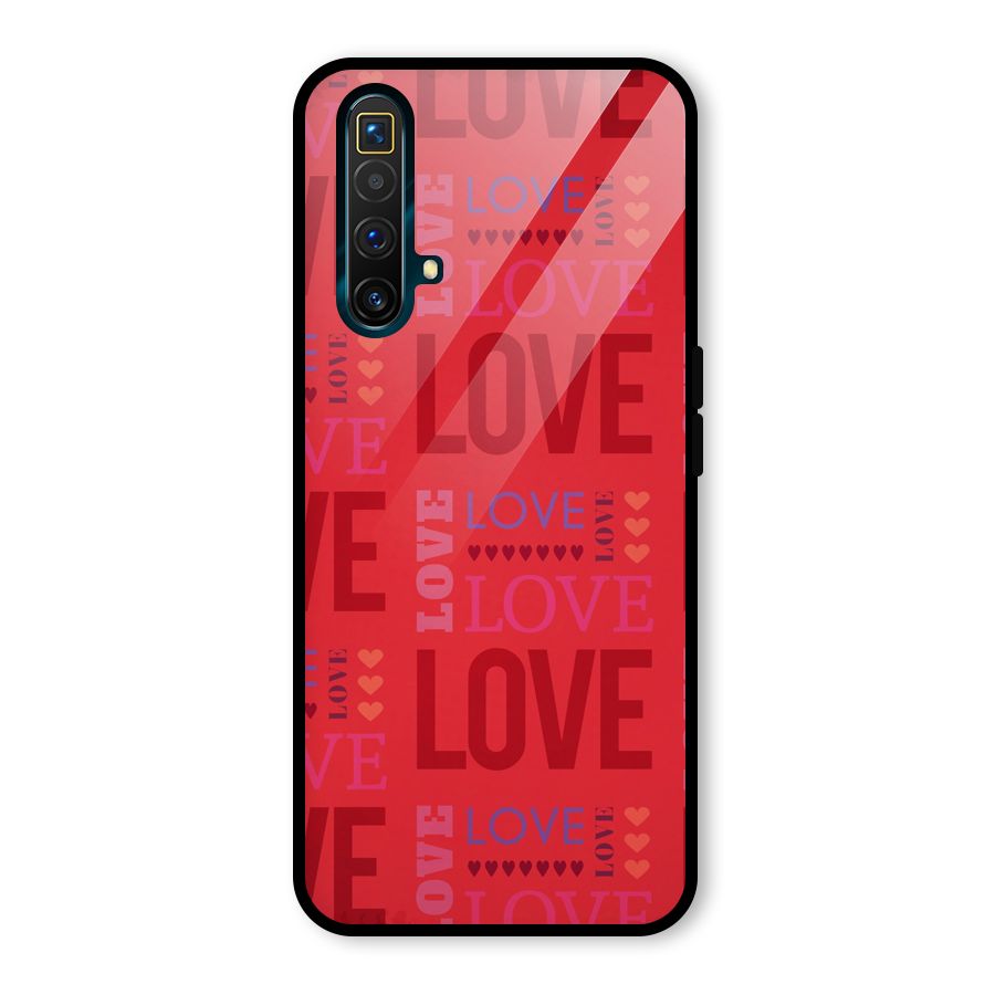 Love Pattern Glass Back Case for Realme X3