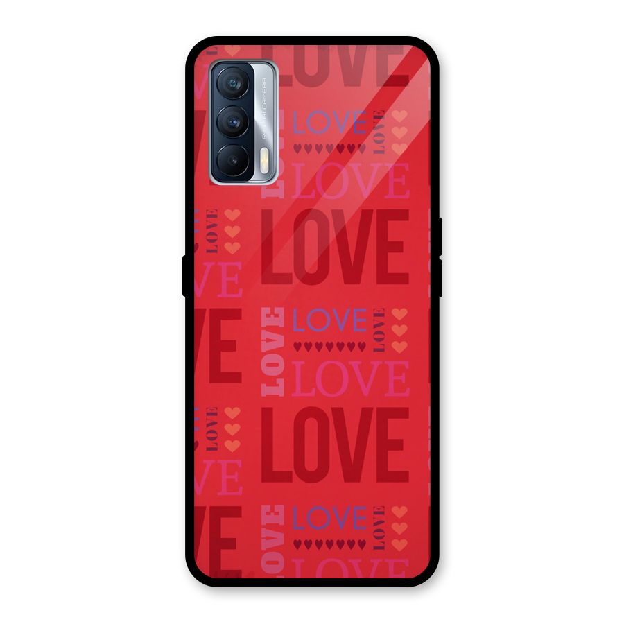 Love Pattern Glass Back Case for Realme X7