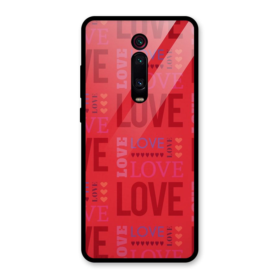 Love Pattern Glass Back Case for Redmi K20