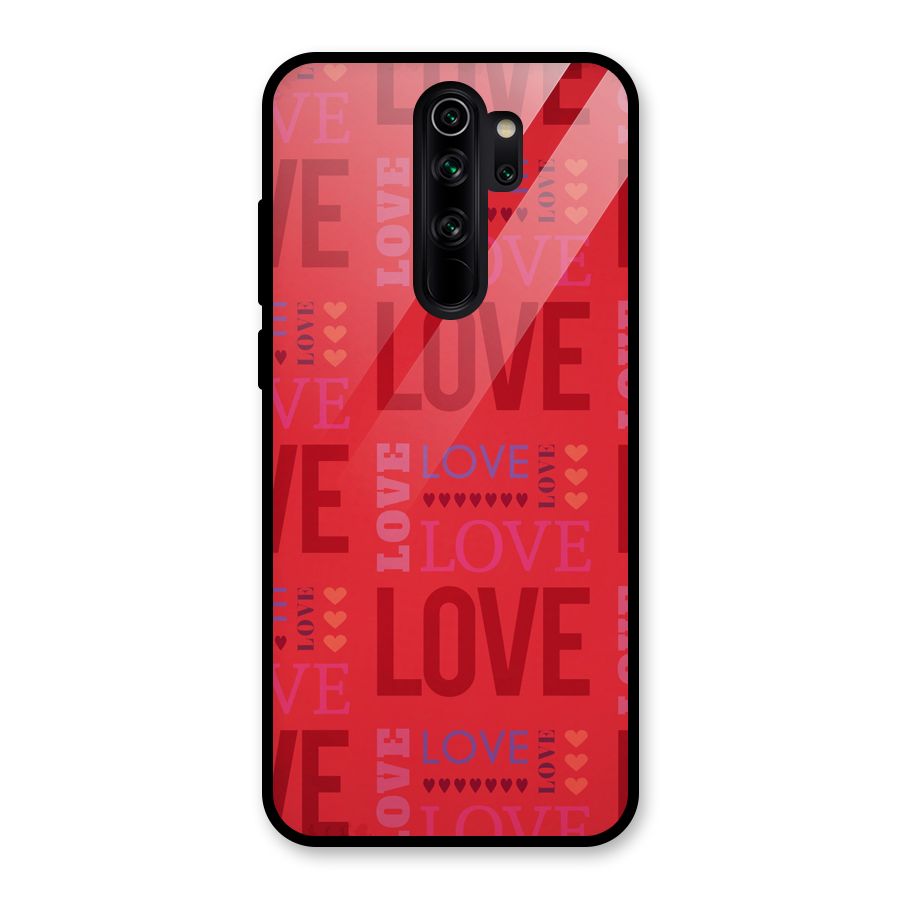 Love Pattern Glass Back Case for Redmi Note 8 Pro