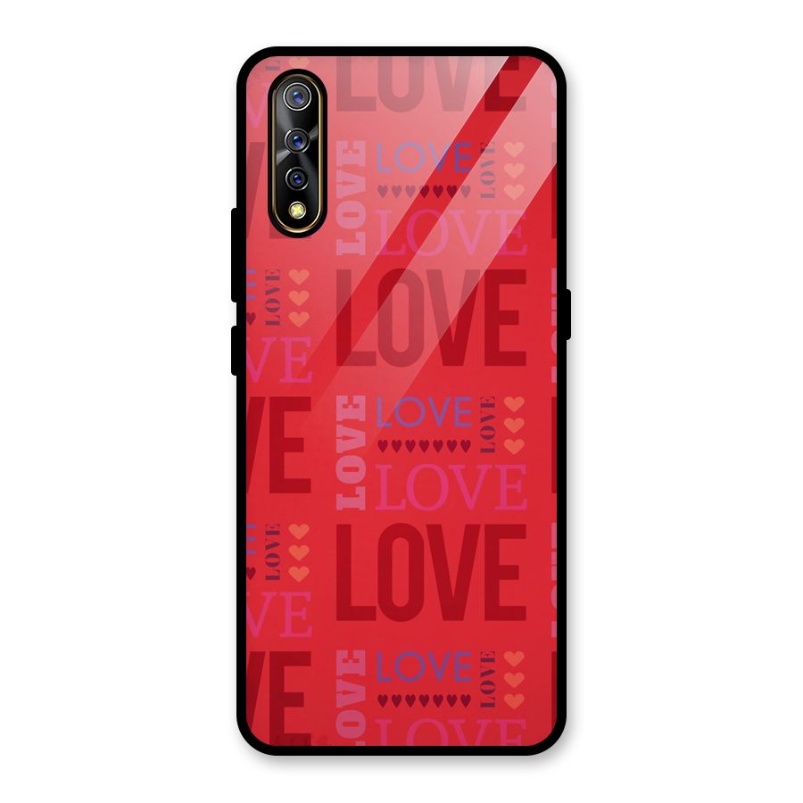 Love Pattern Glass Back Case for Vivo S1