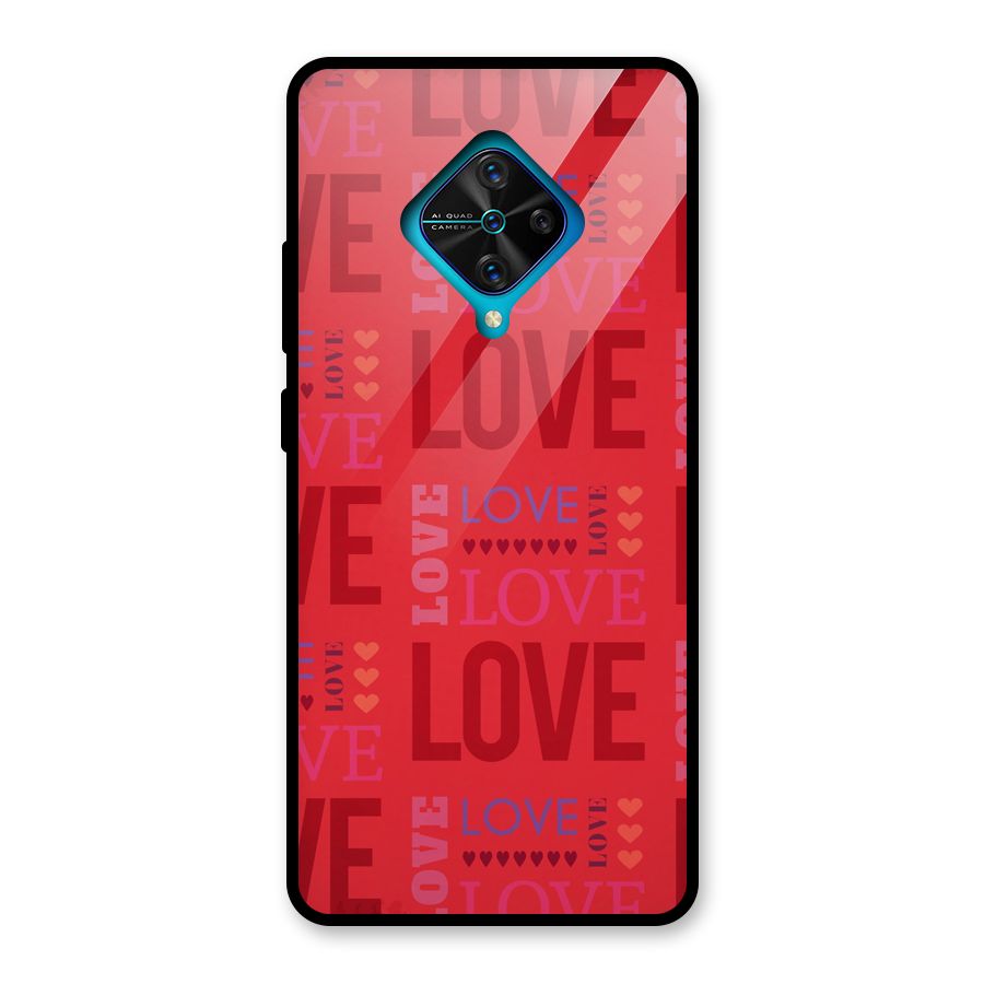 Love Pattern Glass Back Case for Vivo S1 Pro