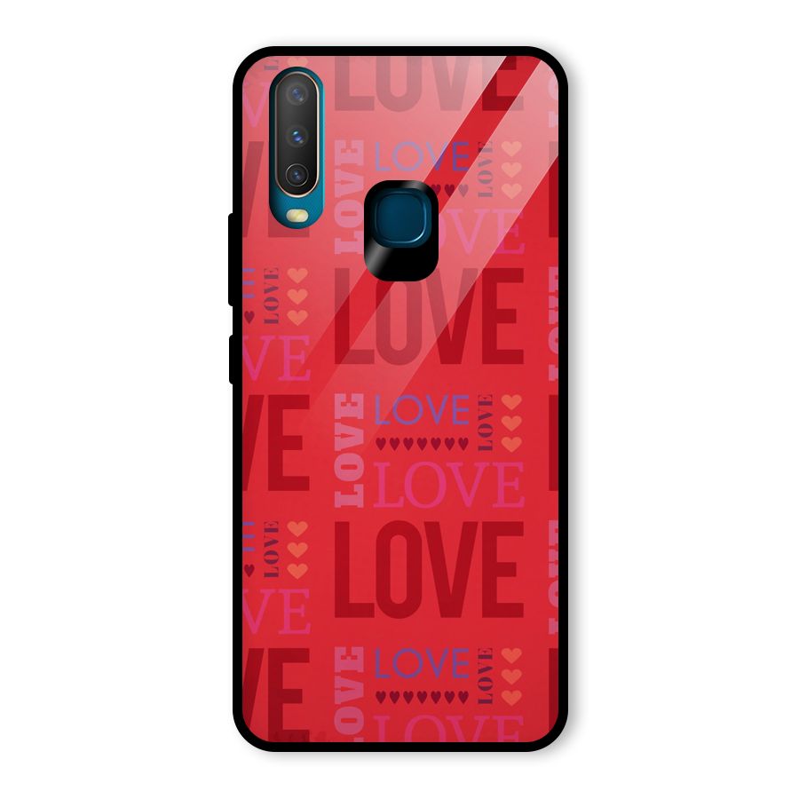 Love Pattern Glass Back Case for Vivo U10