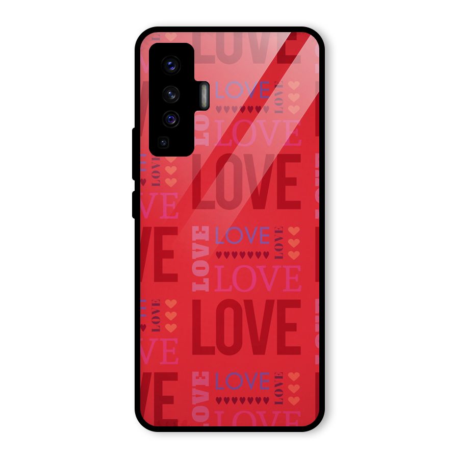 Love Pattern Glass Back Case for Vivo X50
