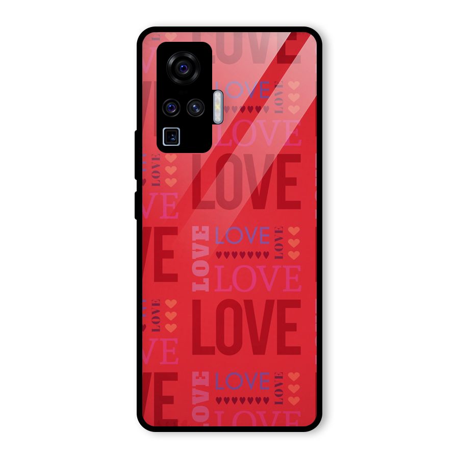 Love Pattern Glass Back Case for Vivo X50 Pro