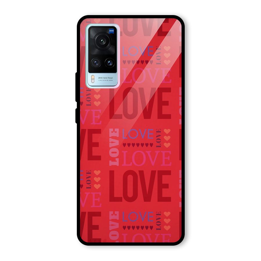 Love Pattern Glass Back Case for Vivo X60
