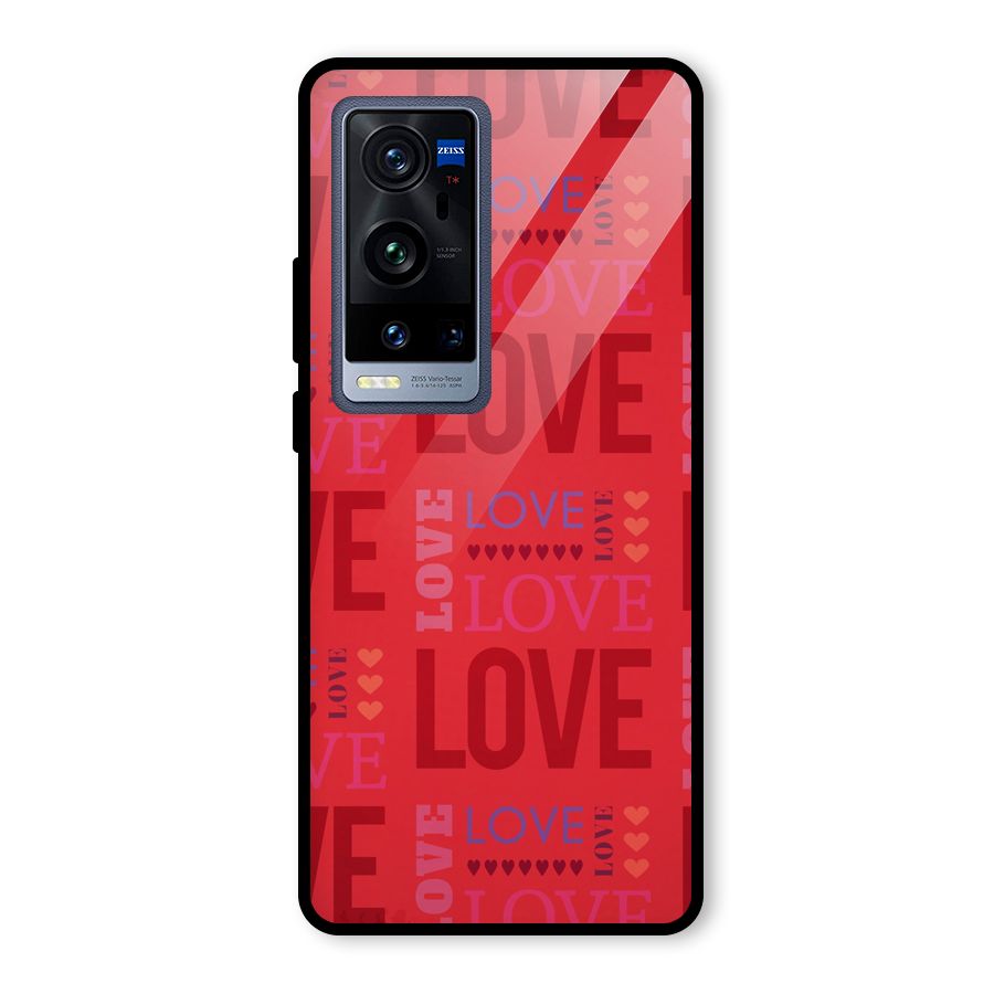 Love Pattern Glass Back Case for Vivo X60 Pro Plus
