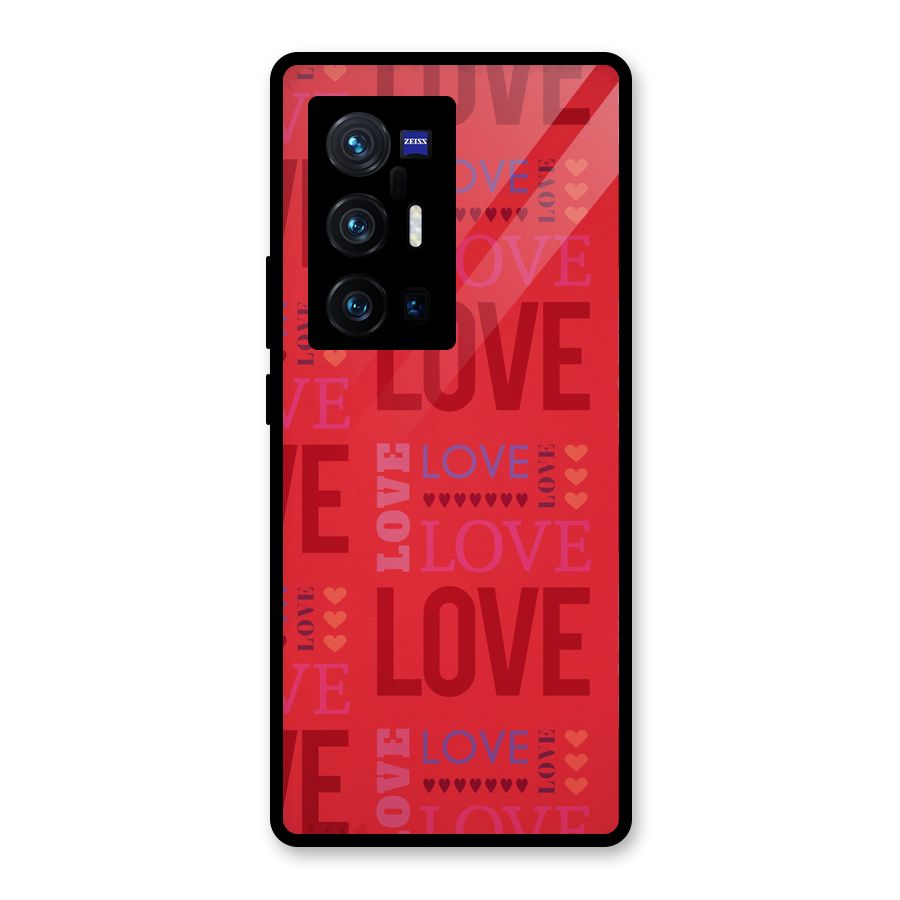 Love Pattern Glass Back Case for Vivo X70 Pro Plus