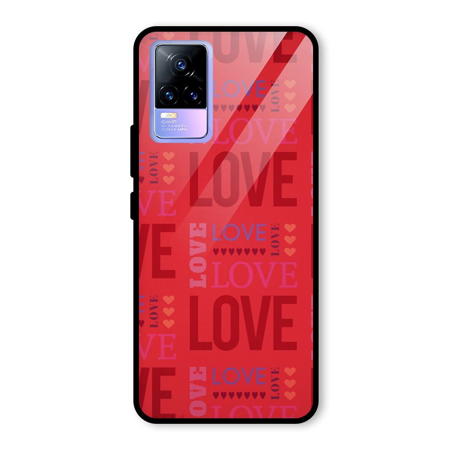 Love Pattern Glass Back Case for Vivo Y73