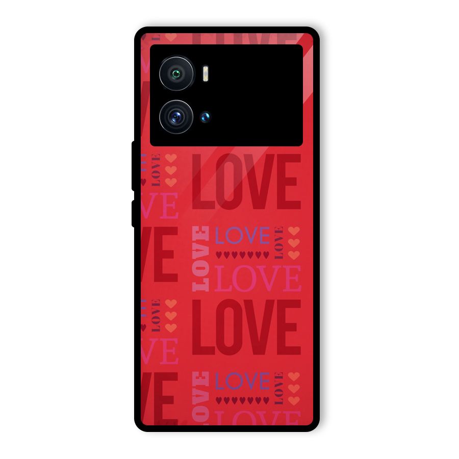 Love Pattern Glass Back Case for Vivo iQOO 9 Pro