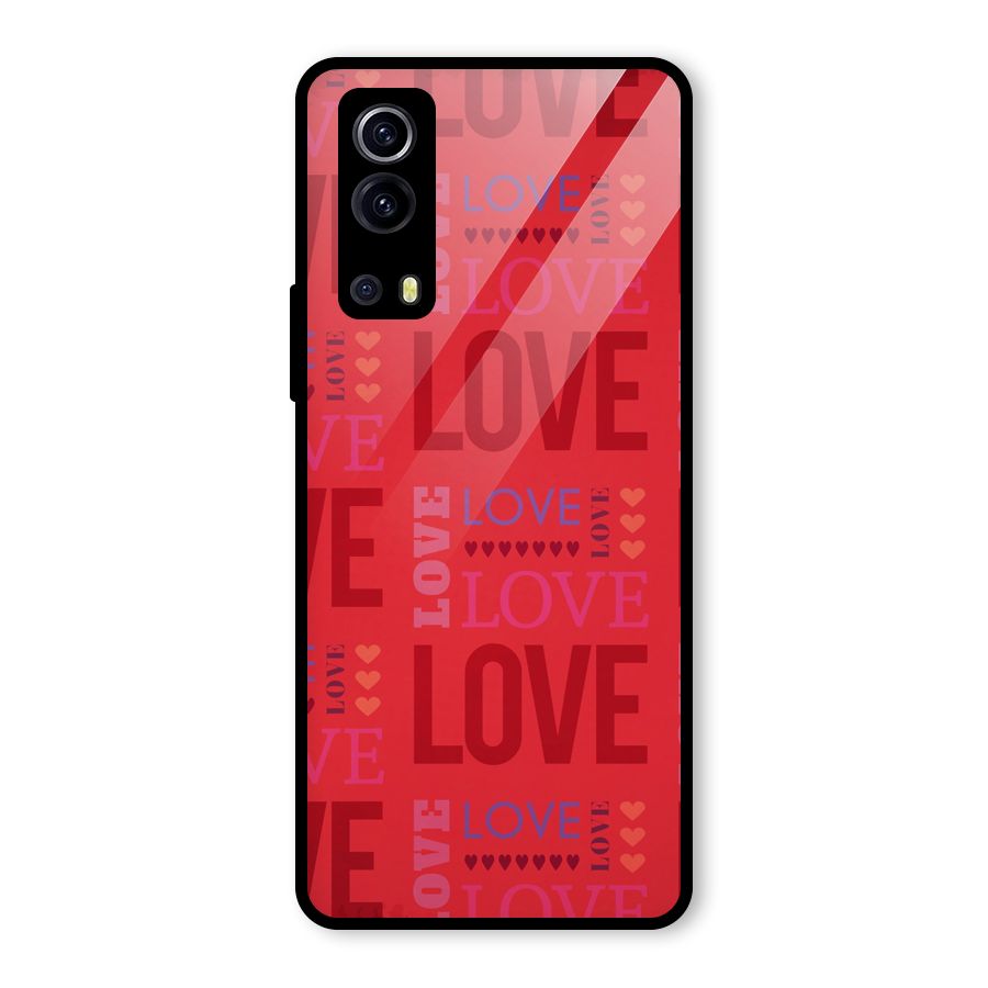 Love Pattern Glass Back Case for Vivo iQOO Z3