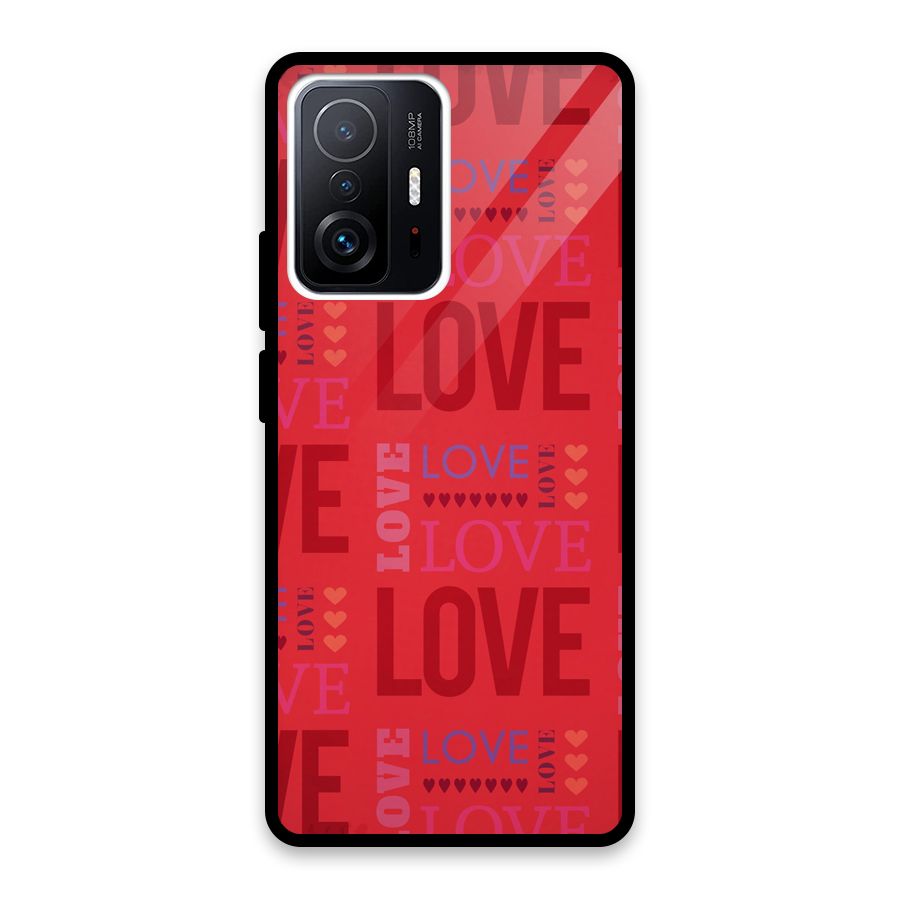 Love Pattern Glass Back Case for Xiaomi 11T Pro