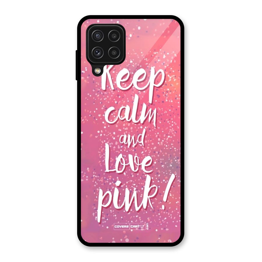 Love Pink Glass Back Case for Galaxy A22 4G