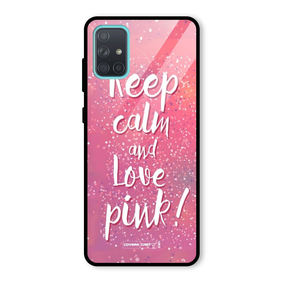 Love Pink Glass Back Case for Galaxy A71