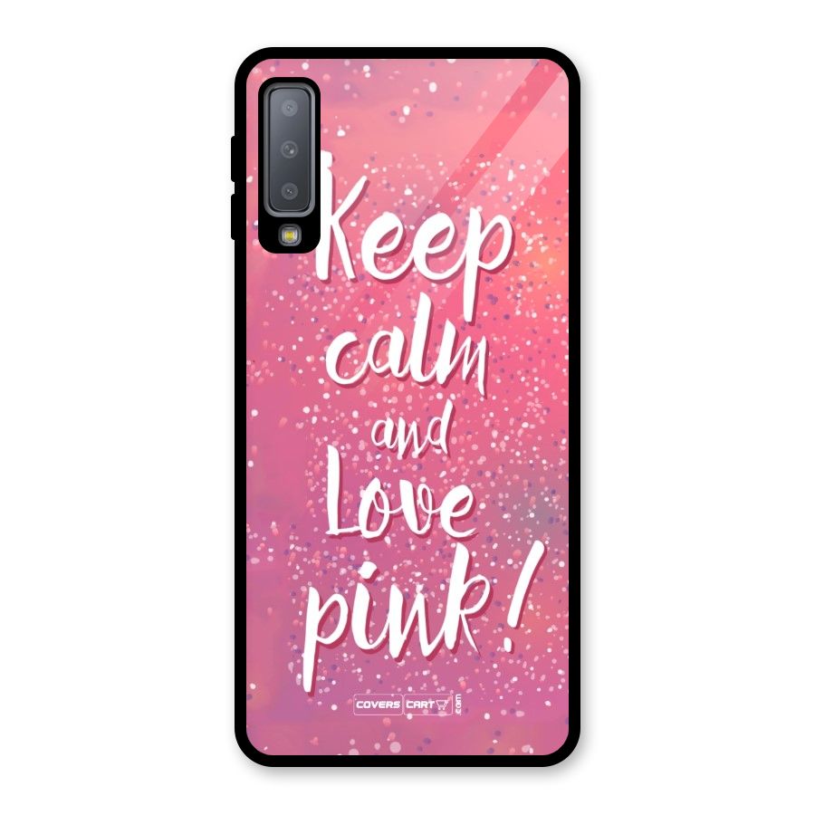 Love Pink Glass Back Case for Galaxy A7 (2018)