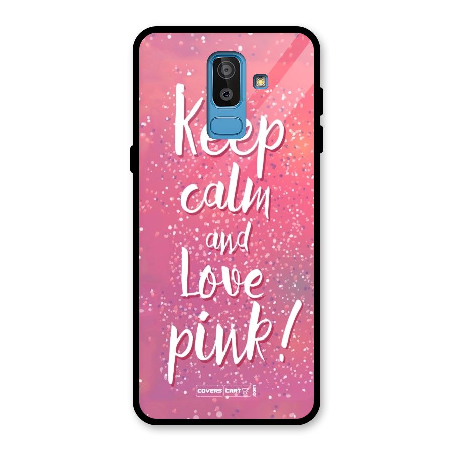 Love Pink Glass Back Case for Galaxy J8
