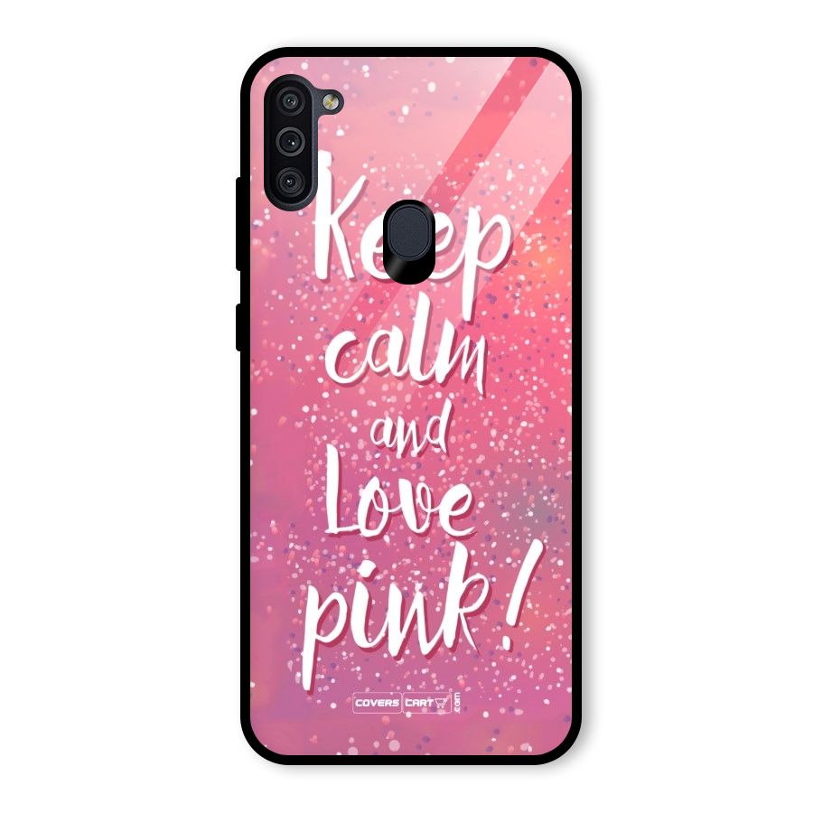 Love Pink Glass Back Case for Galaxy M11