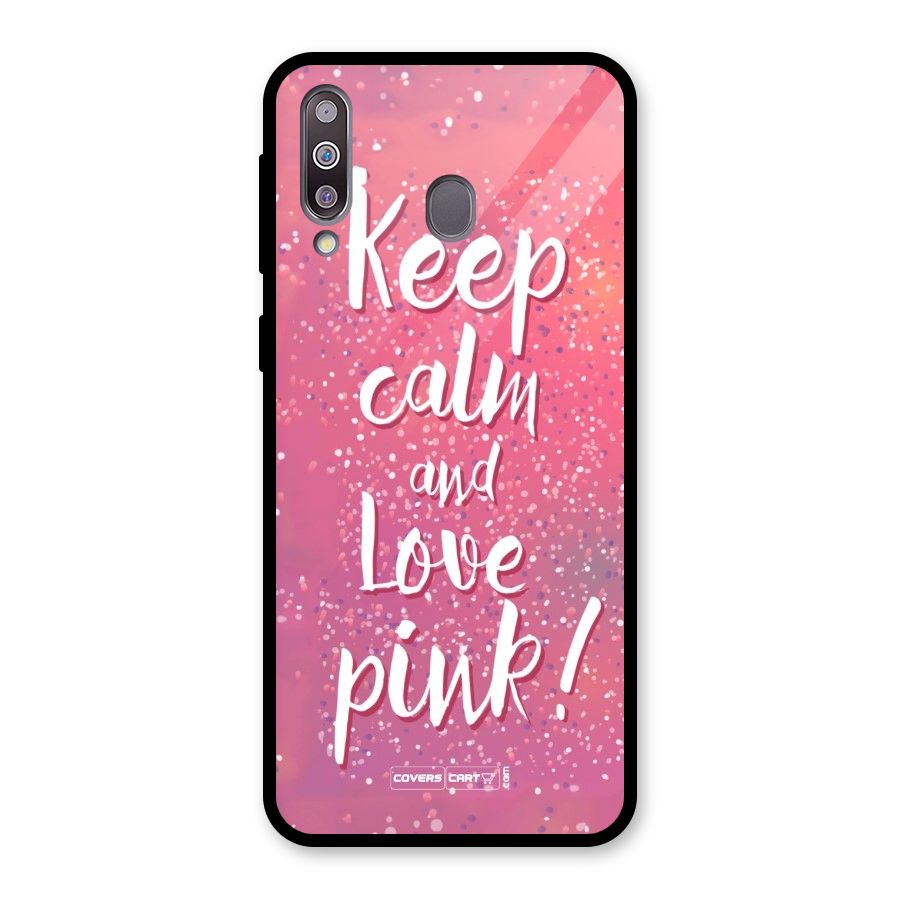 Love Pink Glass Back Case for Galaxy M30