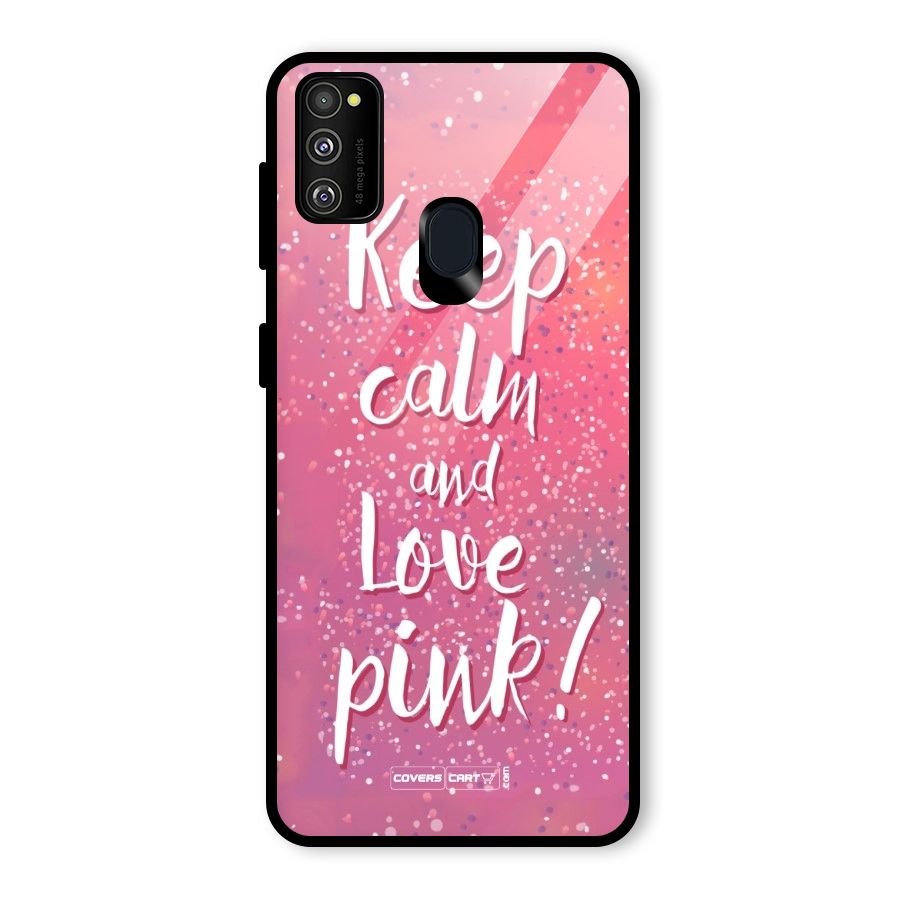 Love Pink Glass Back Case for Galaxy M30s