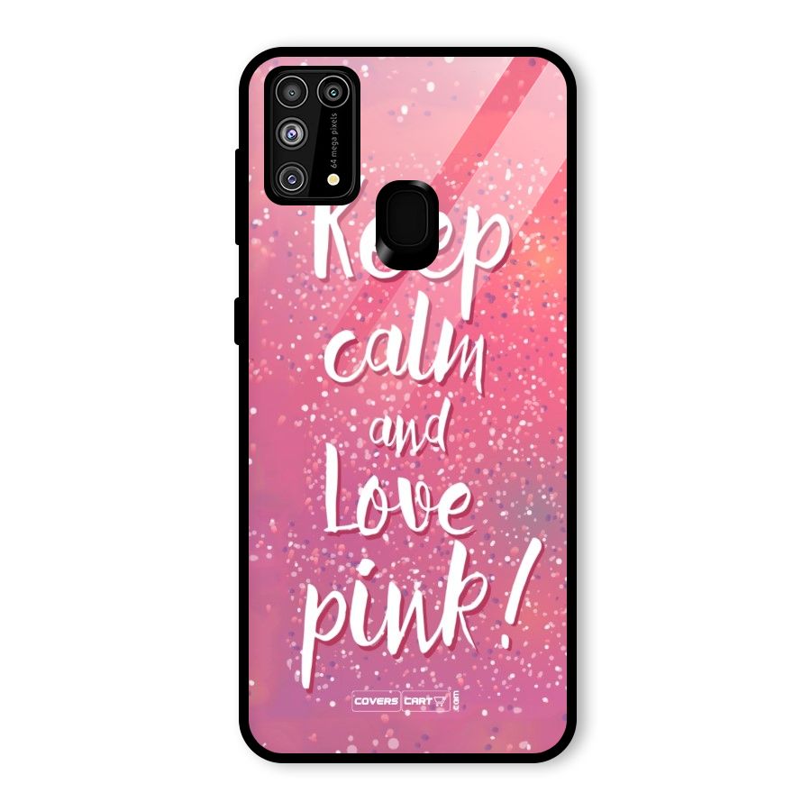 Love Pink Glass Back Case for Galaxy M31