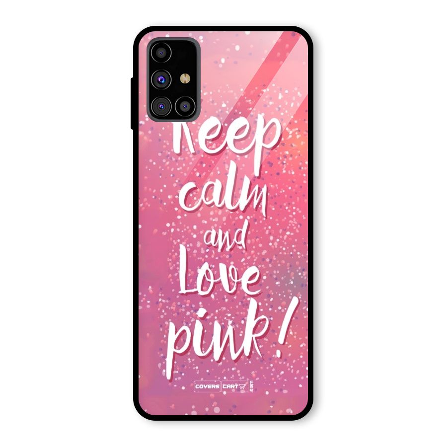 Love Pink Glass Back Case for Galaxy M31s