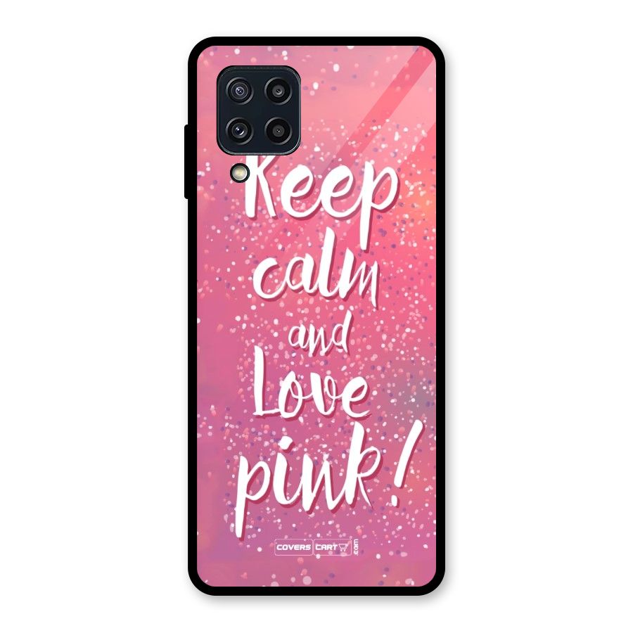 Love Pink Glass Back Case for Galaxy M32