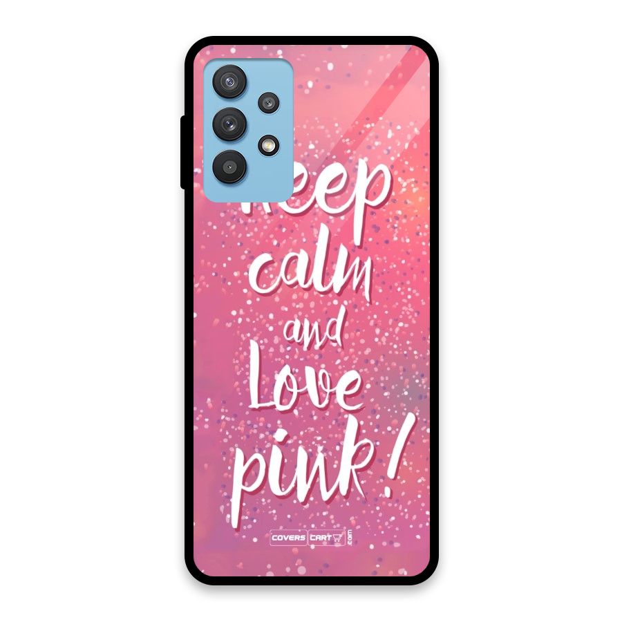 Love Pink Glass Back Case for Galaxy M32 5G