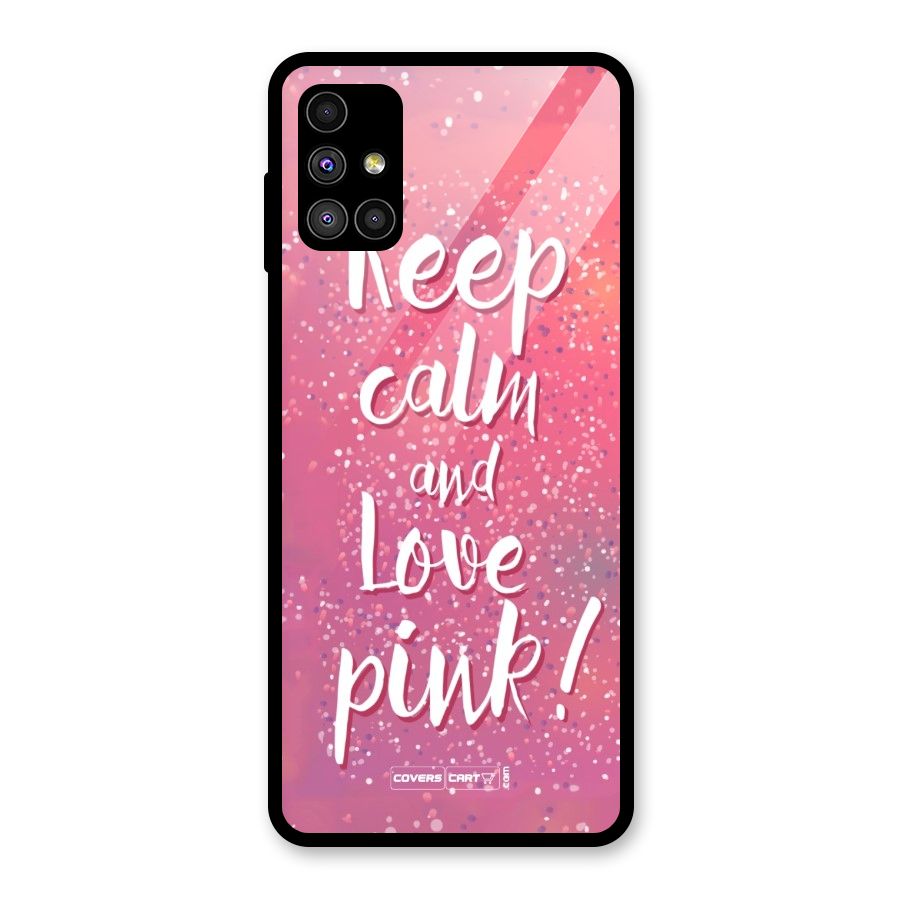 Love Pink Glass Back Case for Galaxy M51