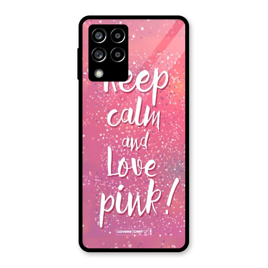 Love Pink Glass Back Case for Galaxy M53 5G
