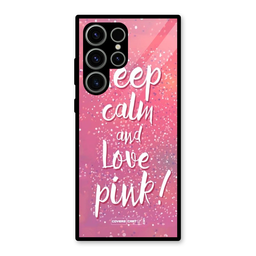 Love Pink Glass Back Case for Galaxy S23 Ultra