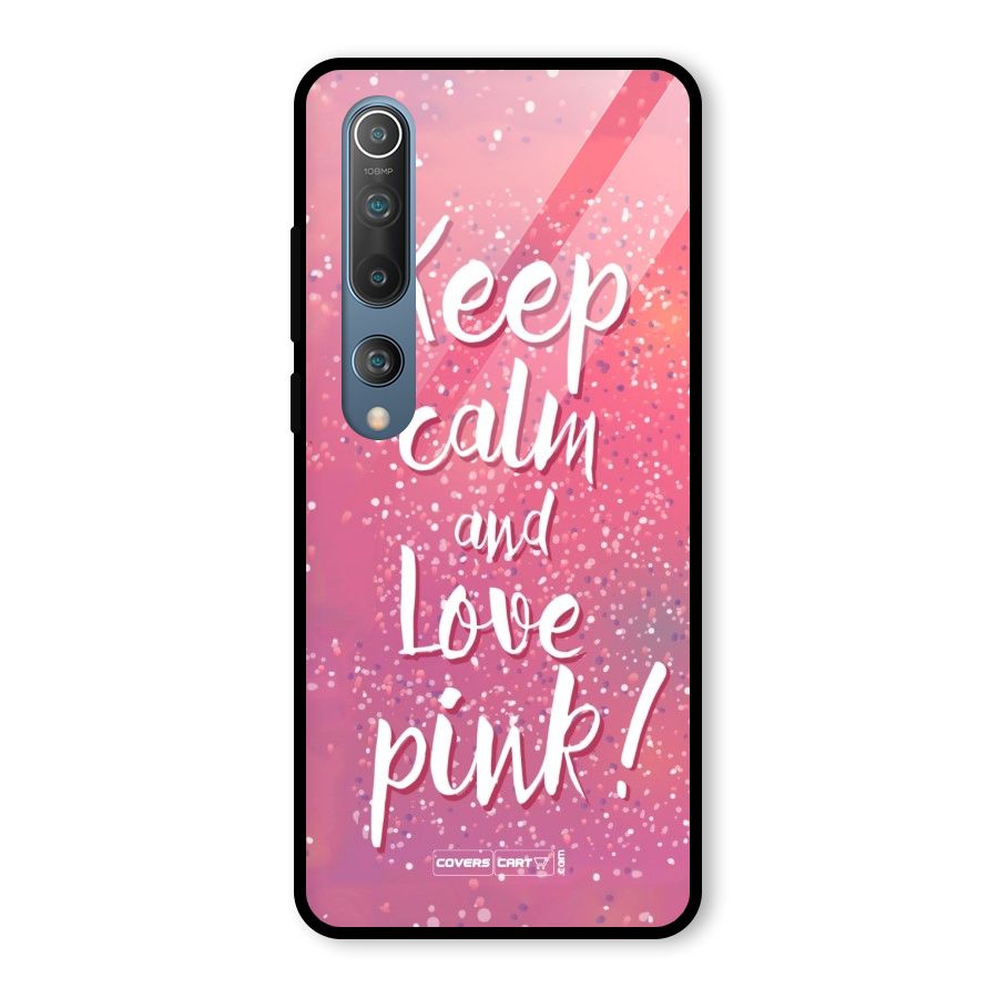 Love Pink Glass Back Case for Mi 10