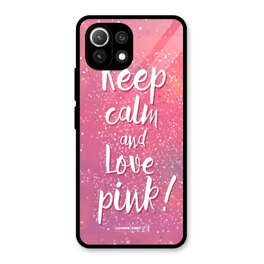 Love Pink Glass Back Case for Mi 11 Lite