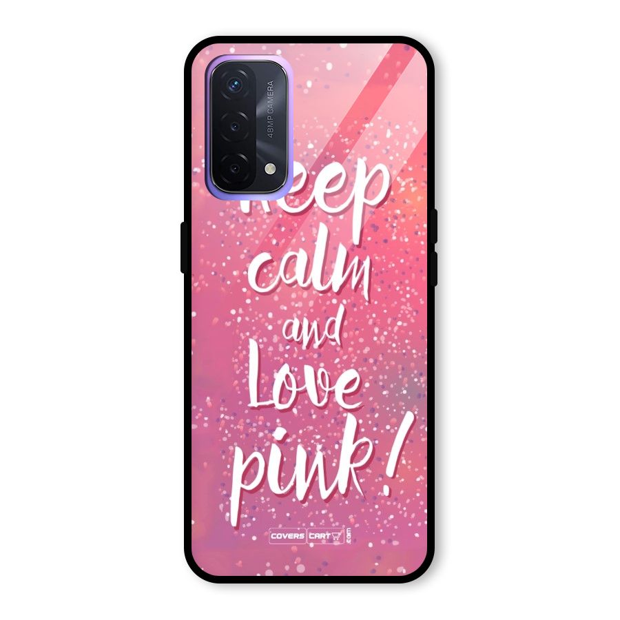 Love Pink Glass Back Case for Oppo A74 5G