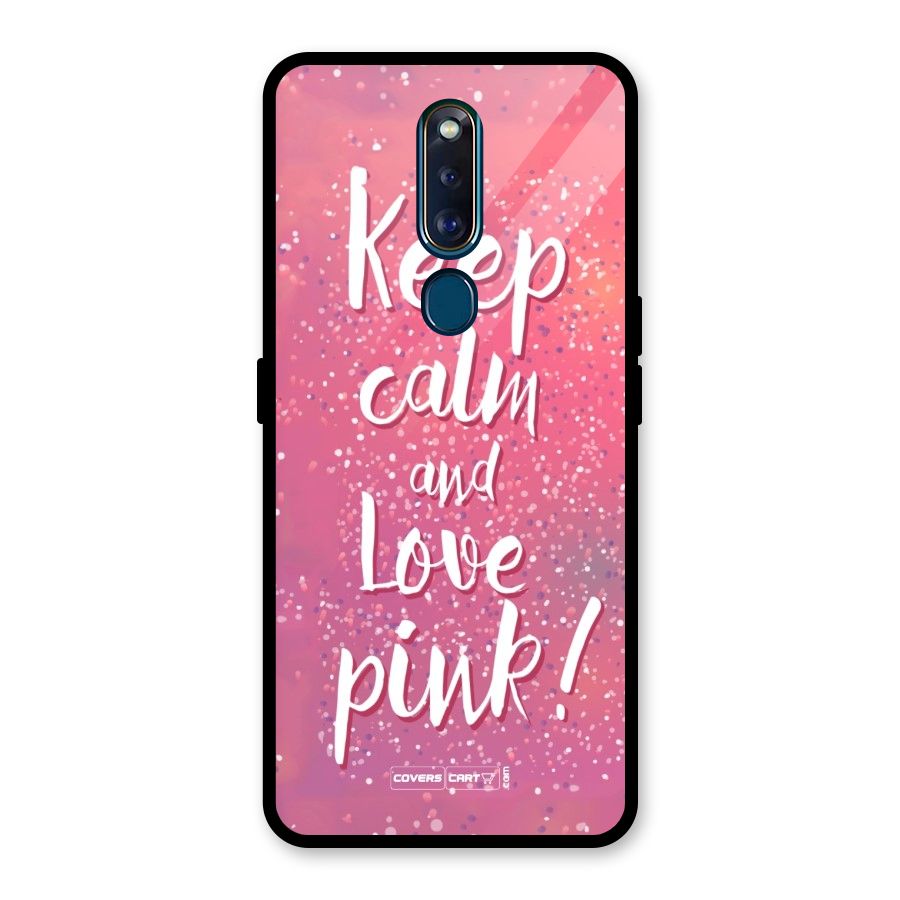 Love Pink Glass Back Case for Oppo F11 Pro
