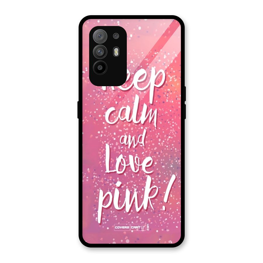 Love Pink Glass Back Case for Oppo F19 Pro Plus 5G