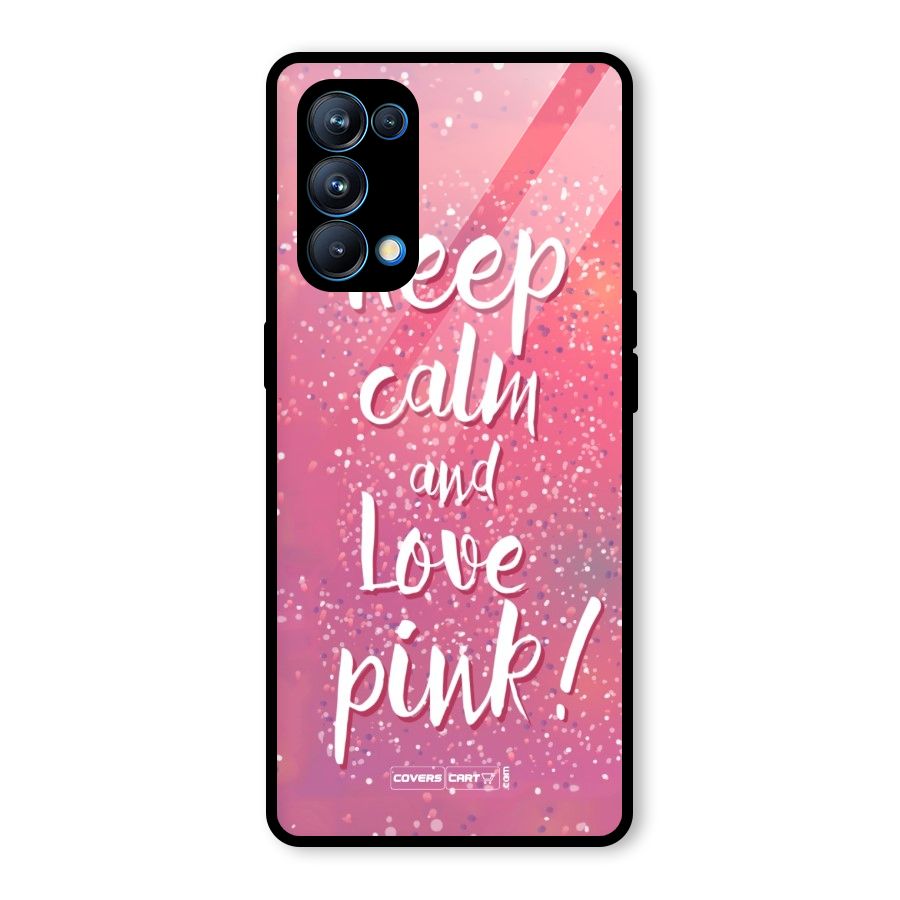 Love Pink Glass Back Case for Oppo Reno5 Pro 5G