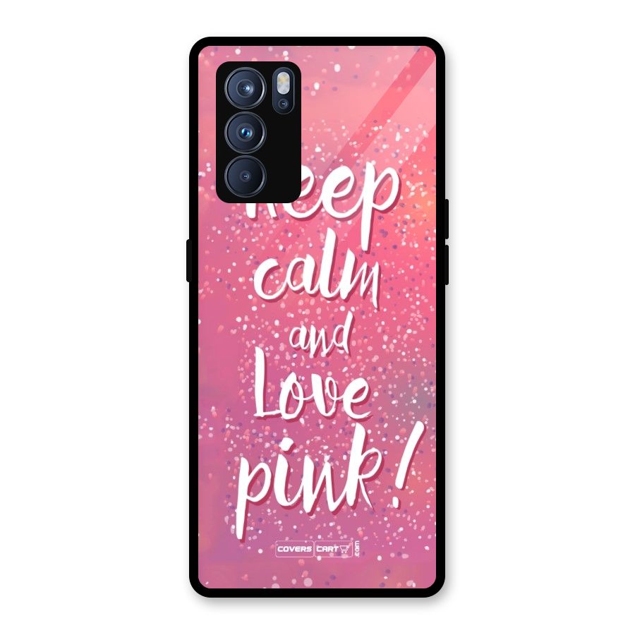 Love Pink Glass Back Case for Oppo Reno6 Pro 5G