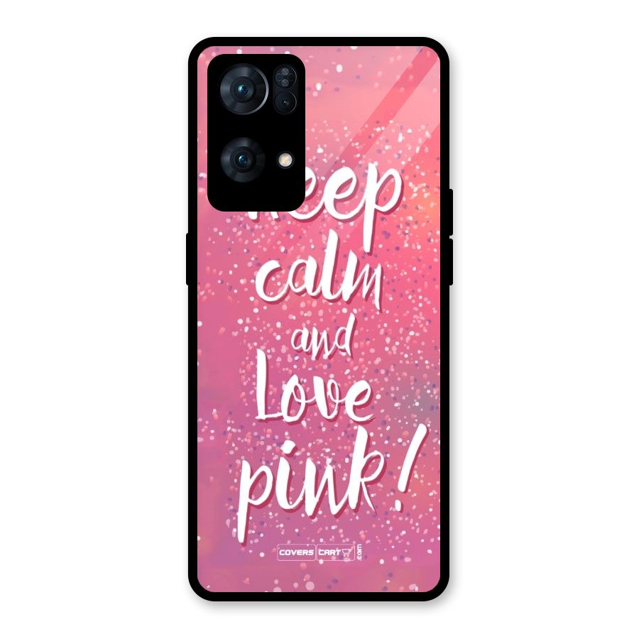 Love Pink Glass Back Case for Oppo Reno7 Pro 5G