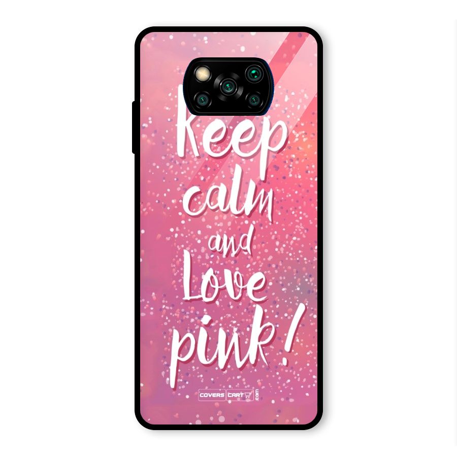 Love Pink Glass Back Case for Poco X3 Pro