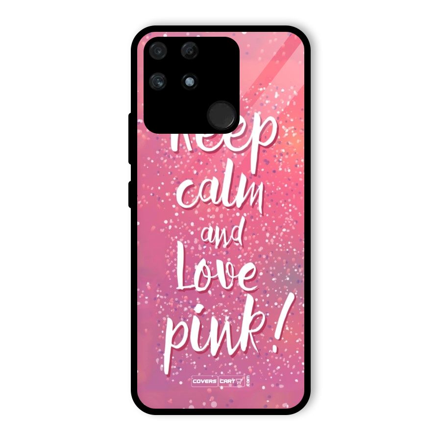 Love Pink Glass Back Case for Realme Narzo 50A