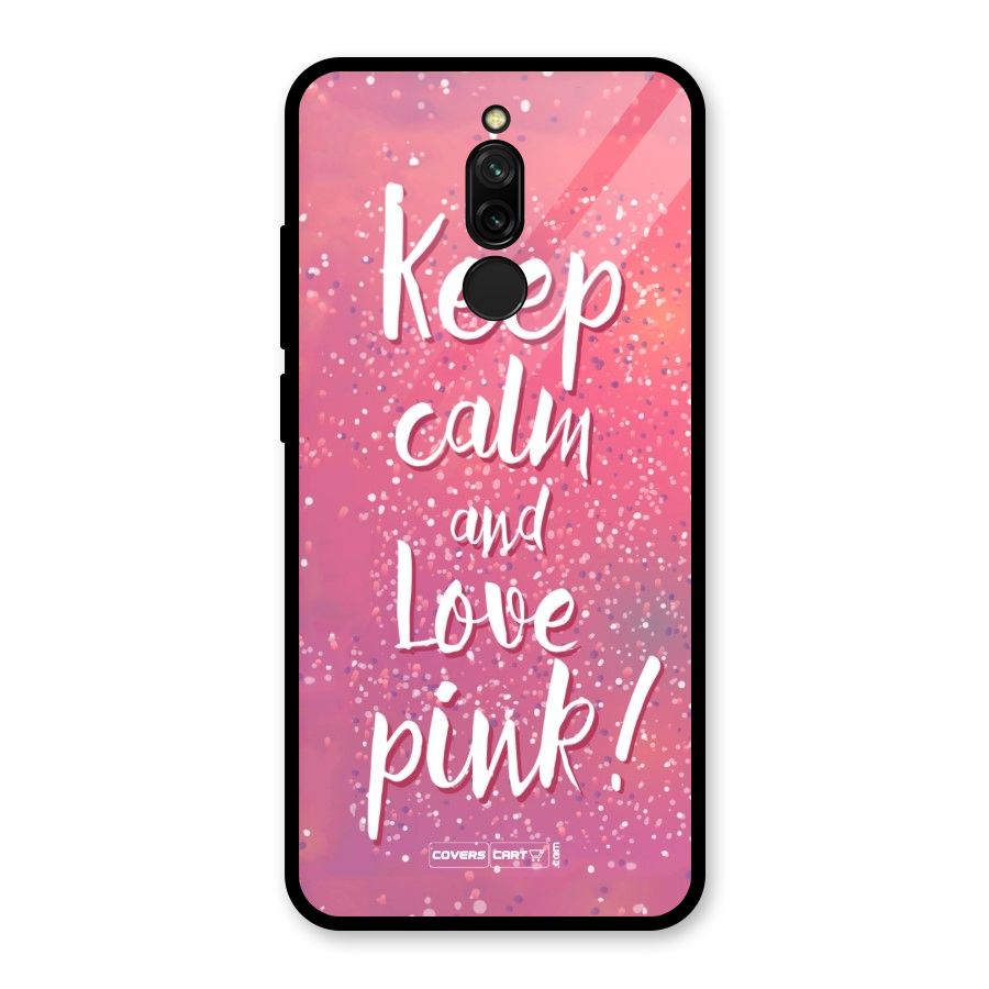 Love Pink Glass Back Case for Redmi 8