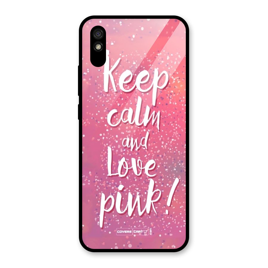 Love Pink Glass Back Case for Redmi 9i