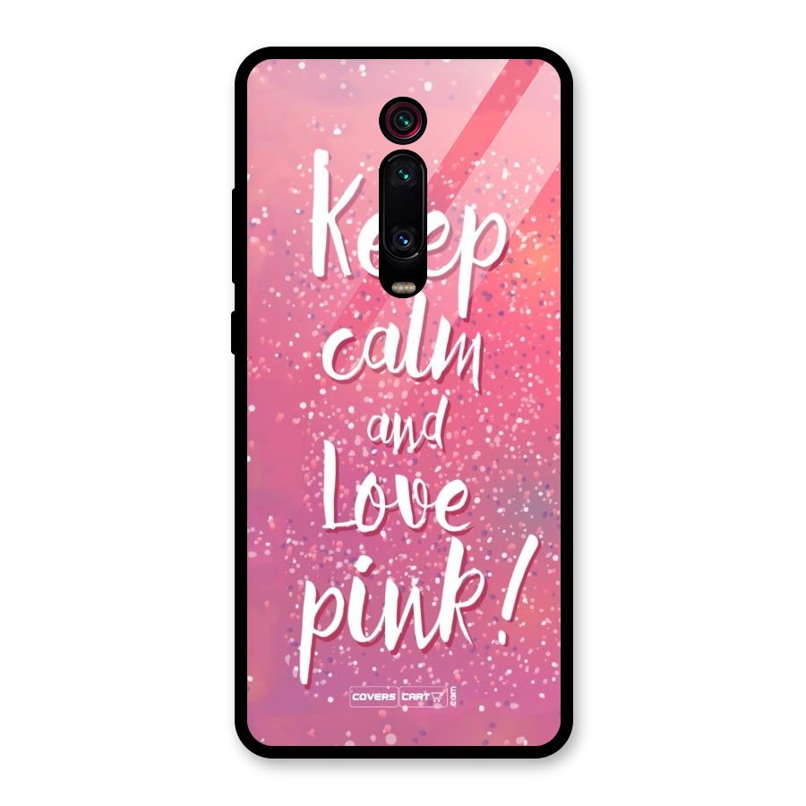 Love Pink Glass Back Case for Redmi K20