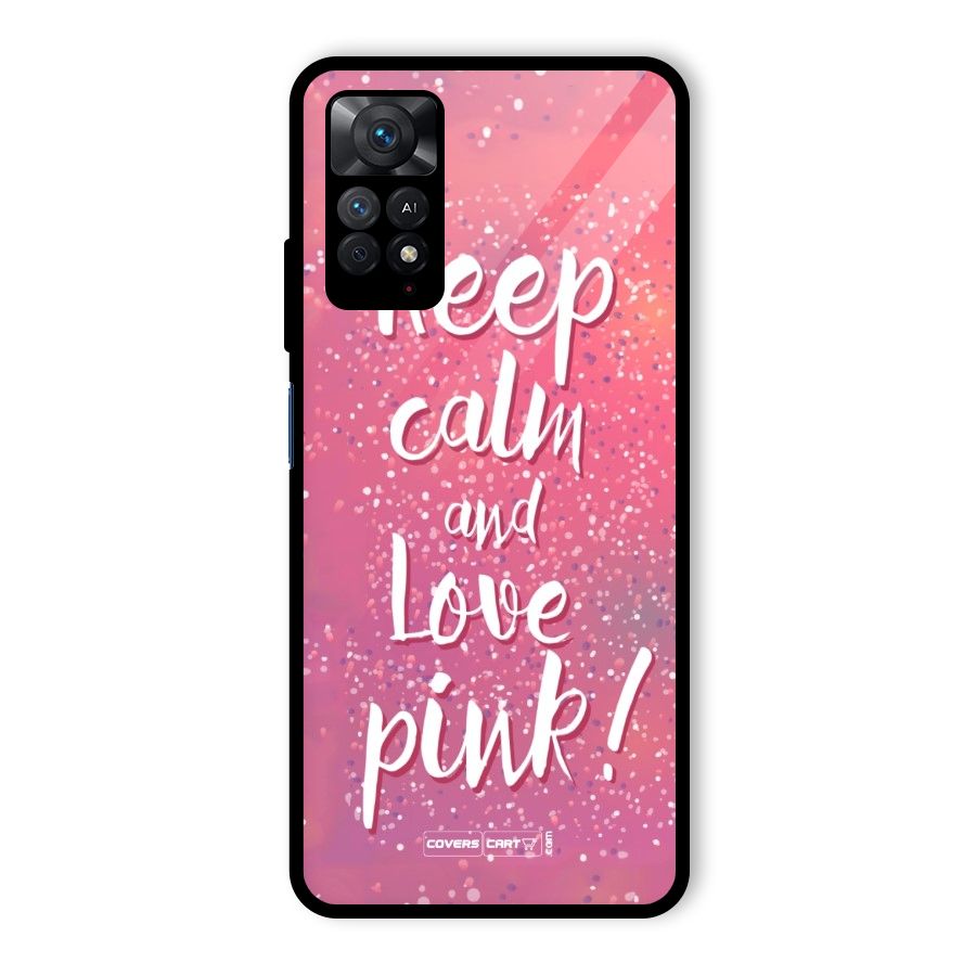 Love Pink Glass Back Case for Redmi Note 11 Pro