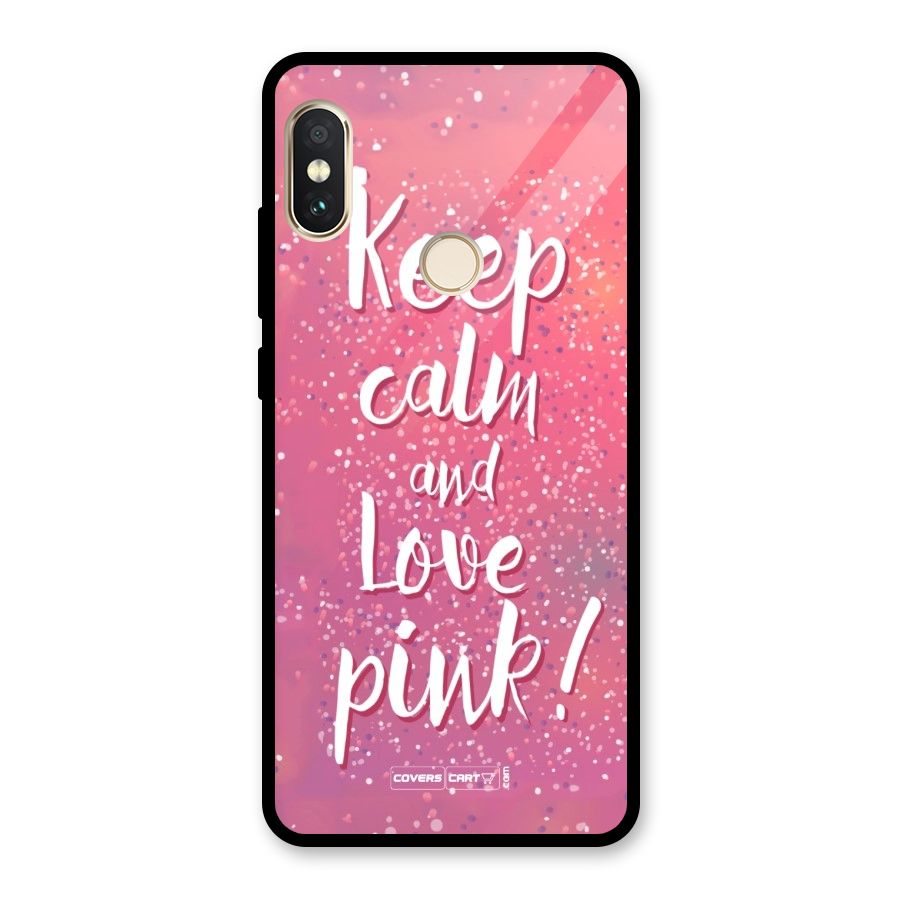 Love Pink Glass Back Case for Redmi Note 5 Pro