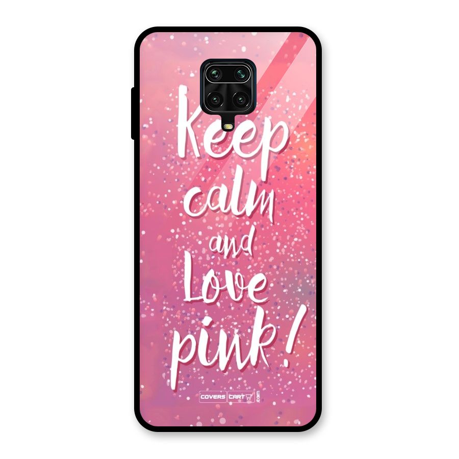 Love Pink Glass Back Case for Redmi Note 9 Pro