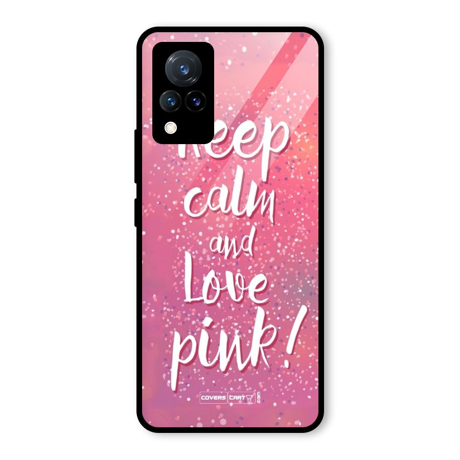 Love Pink Glass Back Case for Vivo V21 5G